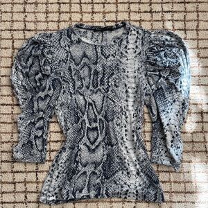 Proenza Schouler Black and White Snake Print Blouse